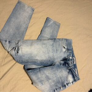 Guess Light Blue Skinny Men’s Jeans with Knee Rip